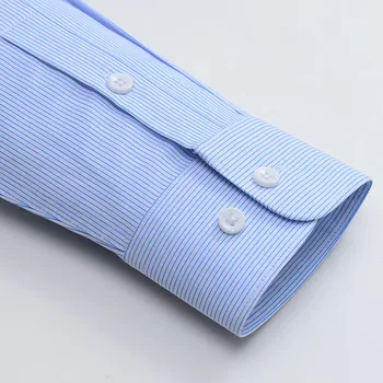 Meeste Klassikaline Pikk Varrukas Bambusest fiber Kleit Särgid Tasku-vähem Disain Venitada Vabaaja Standard-mahub Ametliku Äri Triibuline Särk
