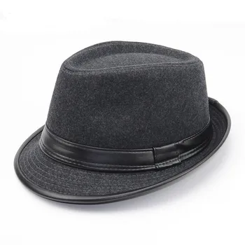Meeste Mütsid Uued Nahast Jazz, Klassikaline kleit mütsi väljas sügis müts talvel soe must vintage müts Ametlik fascinator mütsid fedora