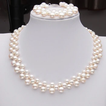 [MeiBaPJ] Luksus Barokk ehted Fashion valge nupp pärlite pärl kaelakee naiste Kõrge kvaliteedi sünnipäeva kingitus, pulm ehteid