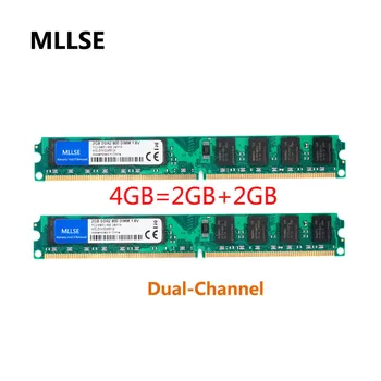 MLLSE Uus Suletud DIMM DDR2 800Mhz 4GB(2GBX2Pieces) PC2-6400 mälu Lauaarvuti RAM,hea kvaliteet!