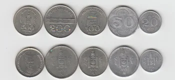 Mongoolia 1994-2001 Edition 5 Münti valida Autentne, Originaal Mündi Kollektsiooni UNC