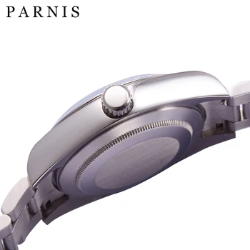 Mood Parnis 40mm Mehhaaniline Automaatne Mens Watch Safiir Kristall Roostevabast Terasest Rihm, Meeste Kellad, Kell, mille kasti kingitus PA080