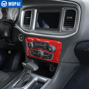 MOPAI Salongi Liistud Carbon Fiber Auto Audio Switch Panel Teenetemärgi Kate Kleepsud Dodge Charger+ Tarvikud