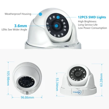 MOVOLS 1080P 8CH H. 265 AI DVR Video Surveillance System Kodust Väljas Öise nägemise Turvalisuse Kaamera Veekindel CCTV Kaamera Süsteem