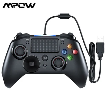Mpow PS4 Game Controller USB-Kaabel-Gamepad Mitu Juhtnuppu Vibratsiooni Käepide 2M Kaabel Gamepad for iPhone iPad PC PS4/PS3