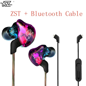 MS ZST Hübriid Kõrvaklapid Bluetooth+Wired 2 juhet Armatuuri+Dynamic Drive, HI-FI Bass Kõrvaklapid Sport Muusika nutitelefonide Earbuds