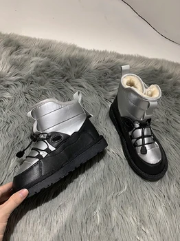 Naiste kingad lumi saapad 2020. aasta uus talve mood paks veekindel külm-tõend soe korter puuvill kingad