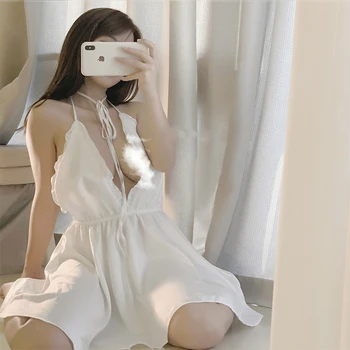 Naiste Nightgowns Sleepwear Seksikas Nightwear Pits Segast Mesinädalad Pesu komplekt Siidist Kleit Magada Kanda Nightdress Kodu Riided