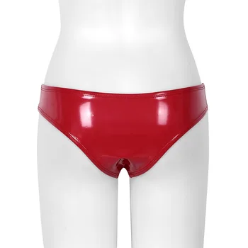 Naiste Pesu Wetlook Lakknahast Kõrge Peegeldav Lõigatud Ribadest Mini Bikiinid Püksikud Underwear Aluspüksid Naiste Aluspüksid Õeke