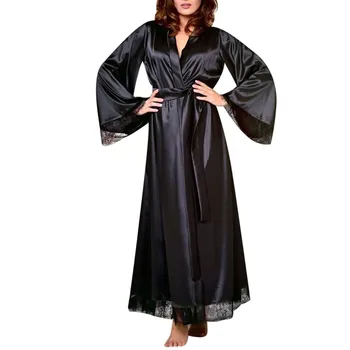 Naiste Riideid 2020. Aasta Uus Kuum, Sale Seksikas Pikk Siidist Kimono Kaste Kleit Vann Rüü Babydoll Pesu Nightdress