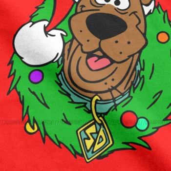 Naljakas Scooby Doo Jõulud T-Särgid, Meeste Puuvillased T-Särgid Mõistatus Masina Cartoon Shaggy Daphne Koer Koomiline Lühikesed Varrukad Tees Kingitus