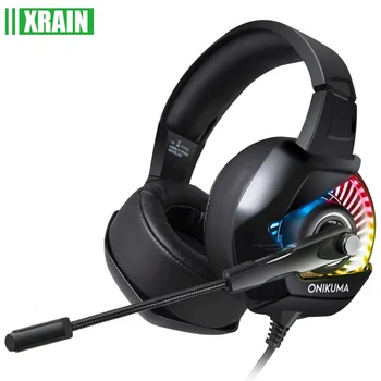 ONIKUMA K6 Stereo Surround Gaming Headset Värviline LED Valgusega Traadiga Müra Tühistamises Kõrvaklapid Mikrofoniga, Arvuti, Tablett,