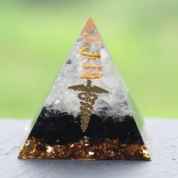 Orgone Püramiidi Energia Converter Loomulik Obsidian Vasktraat Vaik Dekoratiivsed Käsitöö Home Office Reiki Decor
