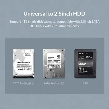 ORICO 2159U3 Läbipaistev HDD Case USB 3.0 Type C SATA Välise Kõvaketta Ruum 2.5 tolline SSD Kõvaketas HDD Box Koos alusega