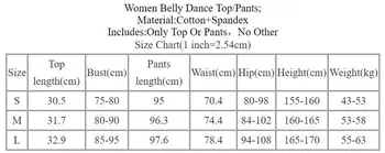 Oriental Top/Püksid V-Kaelus Särk 7-Punkt Varruka Püksid Tava Riiete Komplekt Naine Kõht Dancewear Tulemuslikkuse Riided