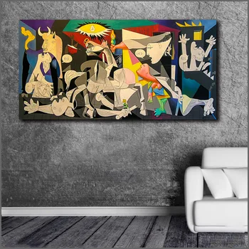 Pablo-Picasso-Guernica Populaarne Kunsti Lõuend Maali Prindi Elutuba Home Decor Kaasaegne Seina Art Õlimaal Raamimata Plakat