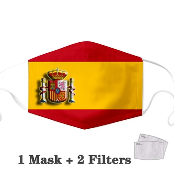 PM2.5 Nägu, Täiskasvanu Mask Korduvkasutatavad Mask Anime Prindi Hispaania Lipu All Mask Korduvkasutatav Filter Pad Reostuse Aktiivsüsi Täiskasvanud Maskid