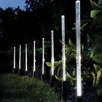 Päikeseenergia-Valgus-8Pcs Toru Soe Valge LED Mull Lamp Rada Muru Maastik Teenetemärgi