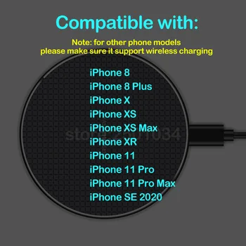 Qi 10W 7.5 W Kiire Traadita Laadimise Apple iPhone SE SE2 2020 11 Pro Max X-XR, XS Max Telefoni Juhtmeta Laadija iPhone 8 Plus