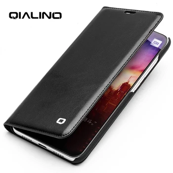 QIALINO Ehtne Nahk Ultra Slim Telefoni Kaas Xiaomi MI 8 Luksus-Kaardi Pesa Puhas Käsitöö Flip Case for Xiaomi 8 6.21 tolli