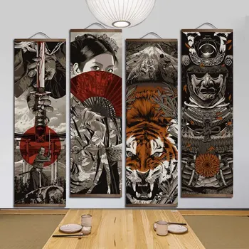 Raamitud HD Jaapani Ukiyoe Kunst Prindi Plakat Seina Lõuendile Maali Magnet Puidust Raam Home Decor elutuba