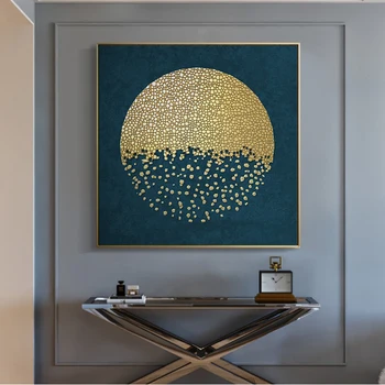 RELIABLI ART Kuld Moon Abstraktsed Pildid, Plakatid, Lõuend Trükib Seina Maalimine elutuba Dekoratiivsed Maalid raamita