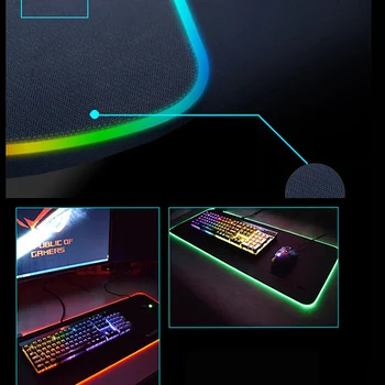 RGB Gaming Mouse Pad Suur muismat Gamer Led Arvuti Mousepad Suur Hiir Matt Maailma Kaart koos Taustvalgustuse Vaiba klaviatuuri Mause
