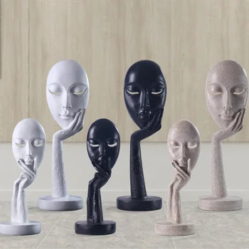 Ripsmete Ilu Vitriin Vaik Käsitöö Loominguline Kaunistused Nägu Abstraktse Mask Kodu Kaunistamiseks Office Kaunistused Figuriin Vaik