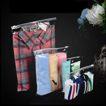 Selge ziplock riided kott ise tõmblukk läbipaistev reisi Ladustamise plastpakendid Reseal Posti T-särk, püksid tekk, seljakott