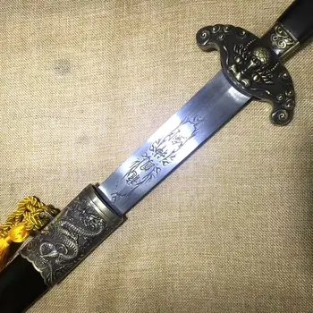 Sepistatud WuShu Mõõk Hiina Dragon Phoenix rapier Tujusid sirge Tera, süsinikteras Saber