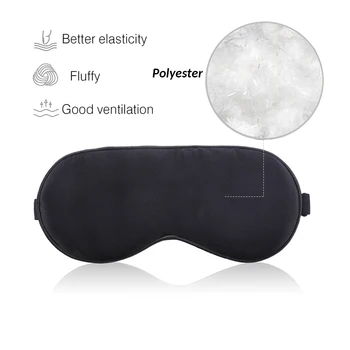 Sile Silk Uni Silma Mask Reisi Magab Abi Sõge Kaasaskantav Kaas Kerge Eyeshade Pehme Polsterdatud EyePatch Musta Silma Plaaster