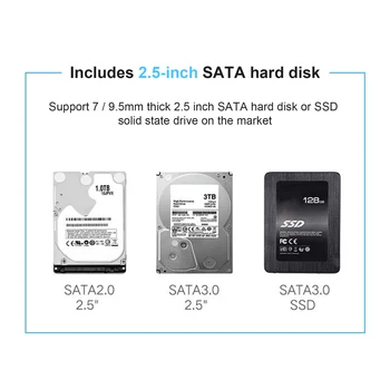 SSD Puhul 2.5 tolli SATA ja USB 3.0 Kõvaketas Juhul Vahend, 5Gbps mobile portable SSD Ruum