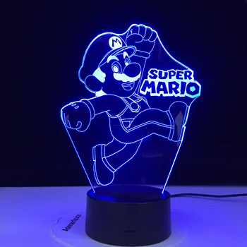 Super Mario Yoshi 3D LED USB Lamp Cartoon Mäng Joonis Beebi Lava Tabel Öö Valguses Lapse Uudsus Kingitus Home Office Tilk laevandus