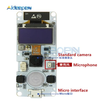 T-Kaamera kalasilm-Objektiiv ESP32 WROVER & PSRAM Kaamera Moodul ESP32-WROVER-B OV2640 Kaamera Moodul Koos Mikrofoni 0.96 OLED