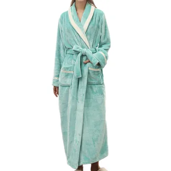 Talvel paarid hommikumantel naiste sleepwear Palus vann rüü mehed peignoir homme bata mens kimono Pleisse Kodu Riided paks d91106