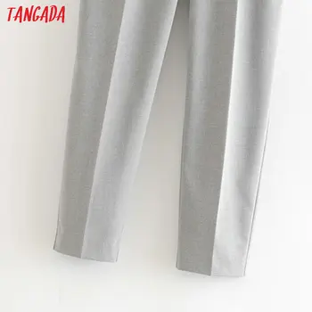 Tangada 2020 mood naiste elegantne hall ülikond püksid püksid koos kärpida, taskud lukuga office lady püksid pantalon 6A59