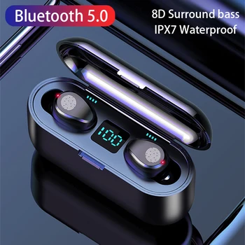 TAOCHIPLE F9 TWS Bluetooth Kõrvaklapid 5.0 Juhtmeta Kõrvaklapid Eest Box Sport Peakomplekt Kõrva Pungad Dual Mikrofoni jaoks