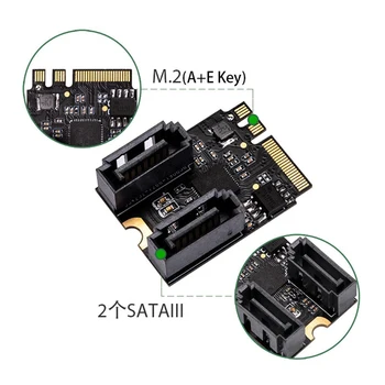 Tasuta Juhi Kaardi Adapter M. 2 Ngff, et Sata3 A-Klahv + E-Key, et 2 Porti SATA 6Gbp/s PCIe 3.0 Buss Wifi SSD HDD PC