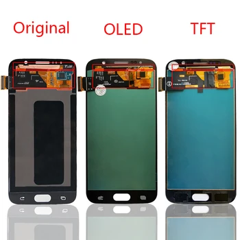 Testitud OLED LCD SAMSUNG GALAXY S6 G920 SM-G920F G920F G920FD Puutetundlik Digitizer Assamblee S6 Ekraan Kingitus