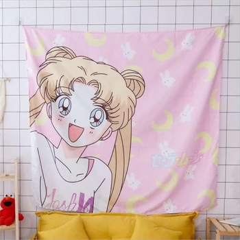 Tüdruk Toas Seina Decor Tapestry Kawaii Anime Decor Taust Riie Öö Salajase Ruumi Ühiselamu Magamistuba Ins