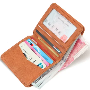 Ultra-õhuke mini rahakott meeste lühike rahakott Retro leather vertikaalne rahakotid naiste õhuke rahakott kõrge kvaliteedi A605-1
