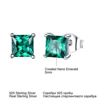 UMCHO Tahke Reaalne 925 Sterling Hõbe Ehted on Loodud Emerald Square Kõrvarõngad Naistele Elegantne Sünnipäeva Kingitused Trahvi Ehteid
