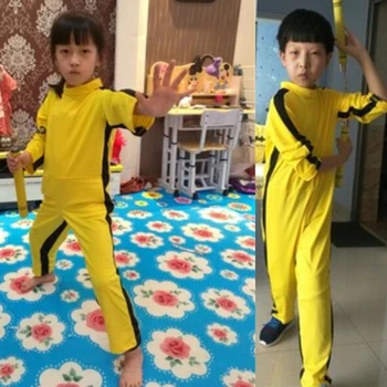 Unisex Täiskasvanud Lapsed Bruce Lee Jeet Kune Do Hiina Kung Fu Kombekas Cosplay Kostüüm Sobiks Zentai