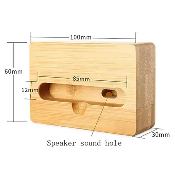 Universaalne Retro Bambusest Puit Telefoni Dock Omanik Laua Heli Võimendi Loud Speaker Stand bambusest puit telefon valju kõlari