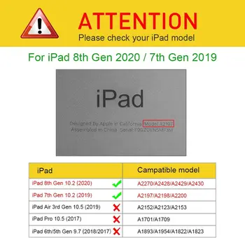Uued iPad 10.2 Juhul Cover for iPad 8 8 Juhul 2020 Põlvkonna Funda ipad 7th Gen 360 Kraadi Pöörlevad Nahast Smart Coque