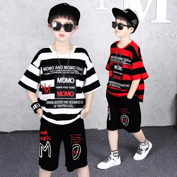 Uus 2020. Aasta Laste Beebi Poistele Komplekti Mood Triibuline O-Kaelus T-Särk +Lühikesed Püksid Püksid Kid Ülikond 5 6 8 10 12 Aastat Vana Kanda 2 Värvid