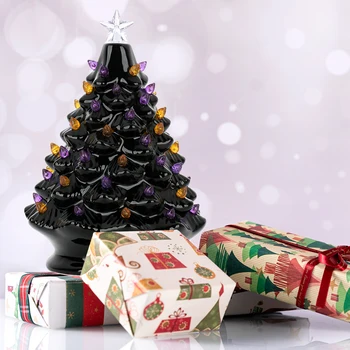 Uus Christmas Mini Keraamilised Puu Festive Christmas Tree Kaunistused Vintage Töölaua Kaunistus Talve Puud Pühad Pool Tarvikud