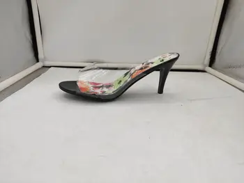 Uus kevad/suvi tooteid naiste sussid 8cm kontsad läbipaistev kiu film sussid seksikas naiste kingad suurus 34-48