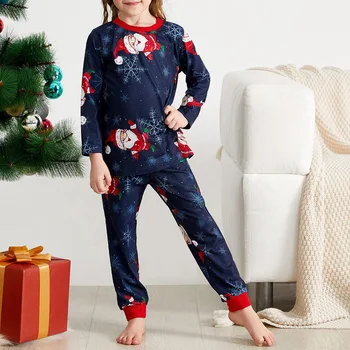 Uus Pere Sobitamine Jõulud Pidžaama Komplekti Xmas Täiskasvanud Isa, Ema, Tütar Santa Claus Prindi Sleepwear Nightwear Riided Sobivad