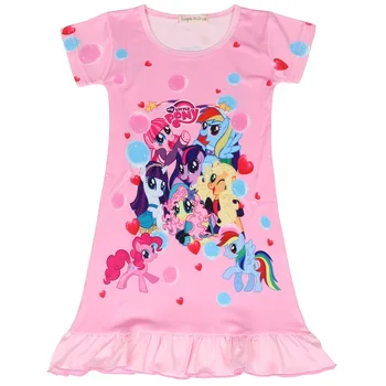 Uus Summer Cartoon Minu armas Tüdruk Kleit vähe ja paljud, paljud teised kleidid Lapsed Lapsed pidžaama beebi tüdrukute kleidid Brändi nightgowns 3-10Y